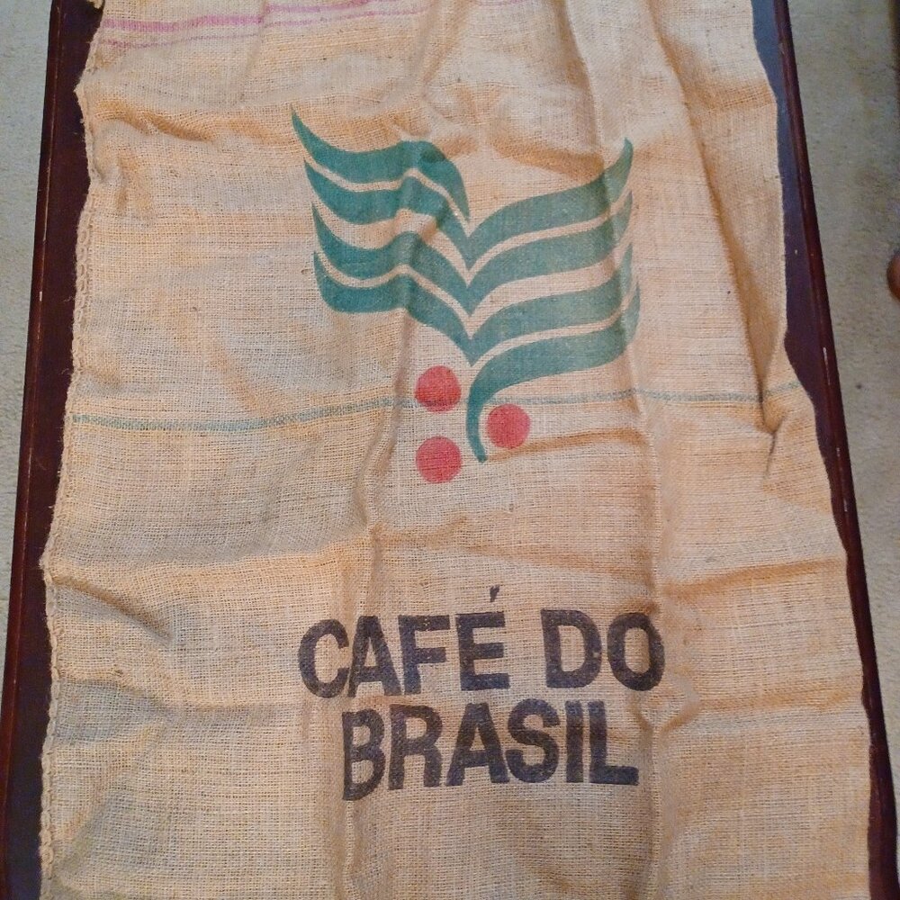 Cafe Do Brasil Burlap Coffee Sack 27x38" Large Sendas Bag Double Sided Print